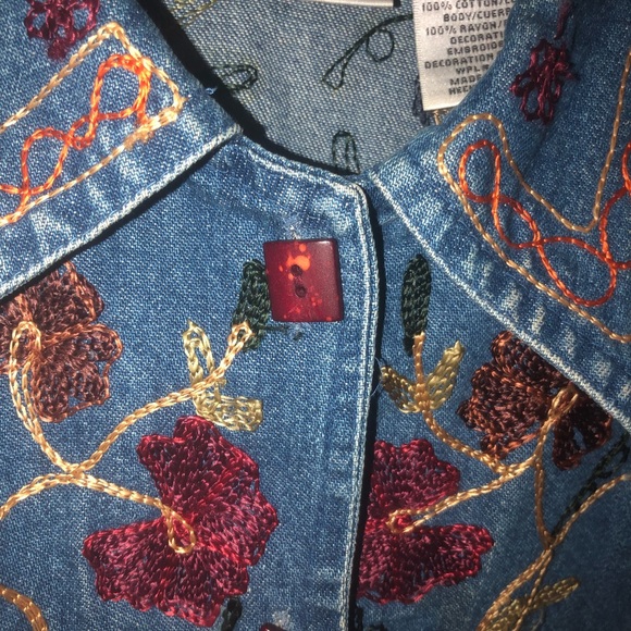 vintage embroidery denim jacket - Picture 4 of 7